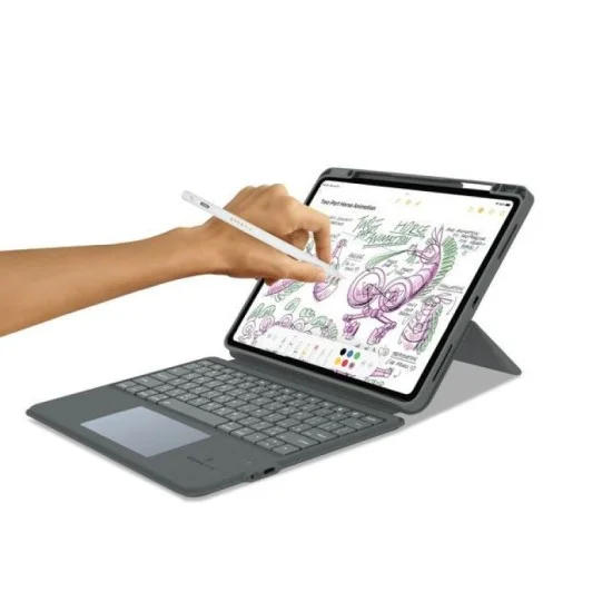 Smartix Detachable Wireless Keyboard with Trackpad for iPad Air 13-inch M2 & iPad Pro 12.9-inch 6th Gen - Black